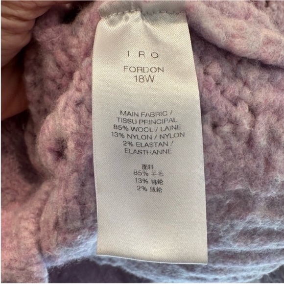 IRO Fordan scoop neck open knit lavender wool blend purple sweater M EUC - Picture 5 of 5